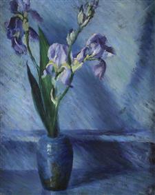 Irises in the vase by 
																	Katherine Maccausland